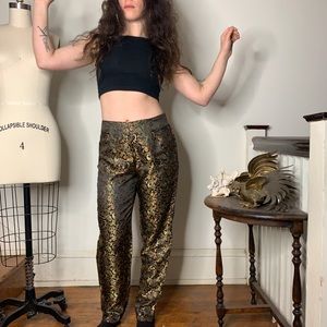 Allison Taylor gold paisley high waisted pants
